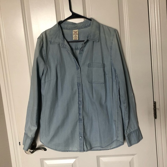 FADED WASHED DENIM SHIRT - Picture 1 of 2